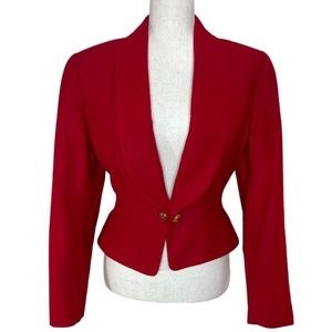 Vintage Anne Klein Cashmere Blazer Red 80s Never Worn Tags On Exquisite RARE Sz6